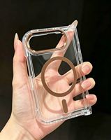 Coque de téléphone de luxe ultra-transparente avec chargement sans fil et aimantée pour iPhone 17 Pro Max 18 Duo