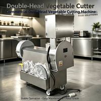 Multifunctionele fruit- en groentesnijmachine, commercieel, dubbele messen, milieuvriendelijk, snijden, diceren, raspen, schaven