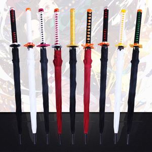 Paraguas Largo de Plástico Estilo Japonés con Diseño de Espada Samurai, Apertura Automática, para Viajes de Negocios y Cosplay - Product Image 1