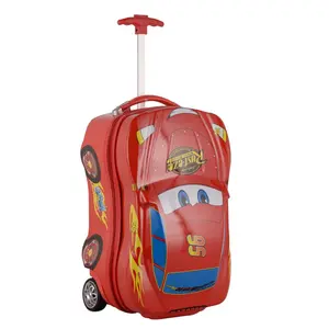 3D 어린이 트롤리 학교 가방 바퀴 어린이 만화 여행 가방 가방 학생 자동차 트롤리 가방