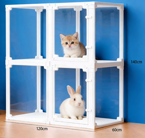 Clôture pour chat de compagnie en ABS, matériau <span class=keywords><strong>PET</strong></span>, <span class=keywords><strong>cage</strong></span> de sécurité entièrement transparente pour une utilisation en intérieur, balcon, avec installation facile, enclos pour animaux de compagnie - Product Image 1