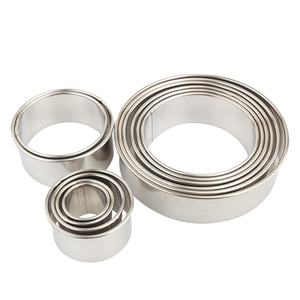 Directo de fábrica de acero inoxidable donut fondant pastel herramienta molde redondo para pastel mousse círculo 12 piezas a juegos cortadores de galletas - Product Image 1