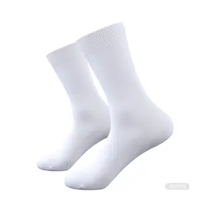 ถุงเท้าผ้าฝ้ายหนาสำหรับผู้ชายผ้าคอตตอนสีดำสีเทาสีขาวเทาแนวธุรกิจคลาสสิก100%