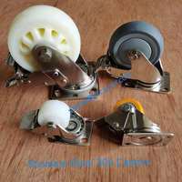 3/4/5In acier inoxydable York SS cadre Inox support M12 tige filetée gris caoutchouc thermoplastique TPR roue pivotante avec frein