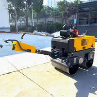 Compacteur de sol vibrant à double tambour de 0,8 tonne, portatif et poussé à la main, avec moteur et pompe Changchai BM80