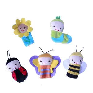 주문 재미있은 귀여운 박제 동물 손가락 꼭두각시 이야기 장난감 아이를 위한 소형 디자인 펠트 손가락 인형
