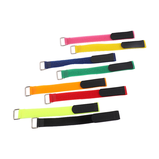 Eco-Friendly Reusable 100% Nylon Hook and Loop Fastening Cable Tie Wraps with Metal Buckle Adjustable Straps