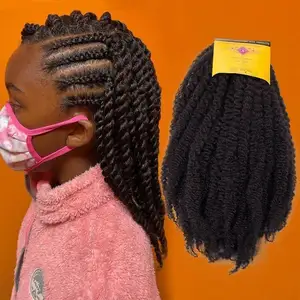 Trenza de ganchillo sintético Afro darling, cabello rizado, cabello trenzado de Marley para extensiones de giro