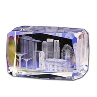 Ornement en cristal sculpté en 3D de Merlion, taille et forme personnalisées, pour souvenirs touristiques de Singapour