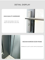 Puerta Interior Oscilante de Aleación de Aluminio, Puerta Interior para Casa o Patio, Ventanas y Puertas de Vidrio y Metal Duraderas