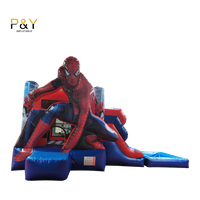 Château gonflable Spiderman commercial avec toboggan aquatique à vendre