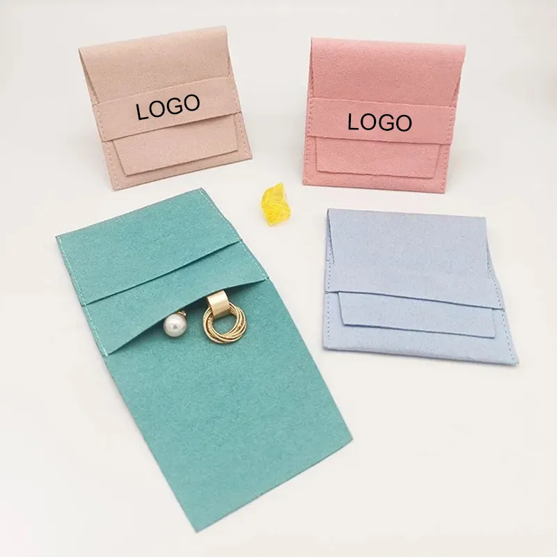 Nieuwe Mode Parel Zilveren Sieraden Opbergtas Oorbel Ketting Sieraden Trekkoord Pocket Print Multicolor Microfiber Envelop Tas