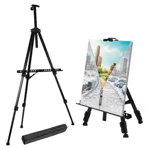 Instant Display Easel Stand - 63 Tripod Collapsible Portable Artist Floor  Easel - Easy Folding Telescoping Adjustable Art Poster Metal Stand for