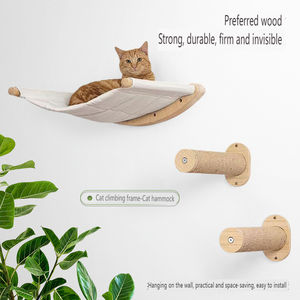 Ahşap kedi duvar hamak balkon asılı kedi yatak merdiven askıya Pet kedi ağacı & <span class=keywords><strong>Scratcher</strong></span> - Product Image 5