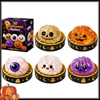 Boîte Mystère d'Halloween : Jouets Squishy en Forme de Dumplings en TPR à Rebond Lent, Jouet Anti-Stress pour Cadeau de Fêtes