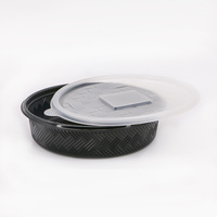 Kunden spezifische Takeaway To Go Container Vorbereitete Gerichte Spaghetti Pasta Food Box PP Kunststoff Runde Verpackungs behälter Schüssel mit Deckel
