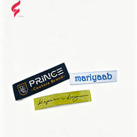 Étiquettes tissées haute densité personnalisées avec logo de marque, étiquettes brodées pour vêtements/chaussures