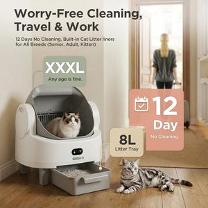 Lettiera Intelligente Autopulente per <span class=keywords><strong>Gatti</strong></span>, Toilette Automatica per Animali Domestici con Controllo WiFi tramite APP, Facile da Pulire, con Tappetino per Lettiera, per Gattini e <span class=keywords><strong>Gatti</strong></span> Adulti - Product Image 2