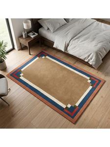 Alfombra de Lana Hecha a Mano Contemporánea, Alfombra de Lujo con Diseño Geométrico para Sala de Estar, Dormitorio, Oficina, Interior Moderno - Product Image 2