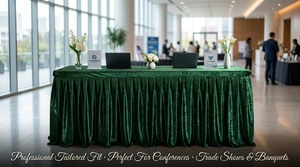 Mantel de terciopelo de alta resistencia con falda plisada, reutilizable, calidad hotelera, para organizadores profesionales de despedidas de soltera - Product Image 6