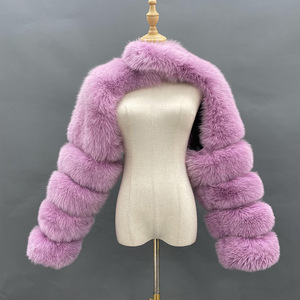 Manteau en <span class=keywords><strong>fausse</strong></span> <span class=keywords><strong>fourrure</strong></span> de renard élégant et décontracté pour femme, collection automne-hiver, haut court à manches longues, sexy, de haute qualité, en promotion - Product Image 6