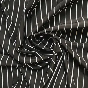 Down jacket skirt polyester down digital printed black and white strip woven fabric