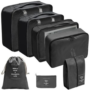 Travel Storage Bag Set Ten Piece Set Toiletries Cosmetics Clothing Storage Bag Portable <b>Large</b> Travel Capacity Sorting Bag Set - Product Image 3