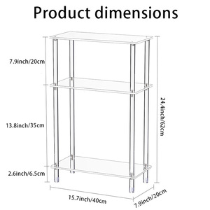 Tùy chỉnh Acrylic bên Bảng 3 tầng rõ ràng bên bảng cho văn phòng & Showroom, Bàn cà phê hiện đại & Bàn Cạnh Giường ngủ - Product Image 6