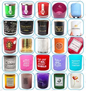 FENGJUN Pots à bougies de luxe en verre avec couvercle, surface irisée noir foncé et vert brillant - Product Image 6