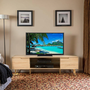 Tùy chỉnh hiện đại sang trọng cao sồi gỗ vàng <span class=keywords><strong>TV</strong></span> đứng mộc mạc bảng với chân thiết lập cho phòng khách - Product Image 1