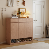 Meuble à chaussures en bois de frêne, design moderne et minimaliste, multi-niveaux, grande capacité, rangement pour entrée et salon, démontable, usage domestique