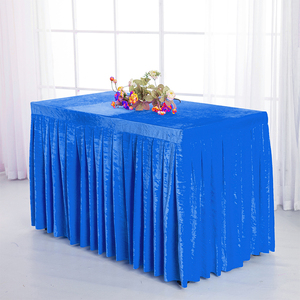 Jupes de table de velours de luxe en gros couverture de table plissée pour la fête anniversaires spectacle réunion <span class=keywords><strong>exposition</strong></span> jupe de table solide en peluche - Product Image 6