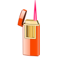 DEBANG Briquet coupe-vent en alliage de zinc de haute qualité avec fenêtre de niveau de gaz visible, rechargeable au gaz, flamme réglable, vente en gros