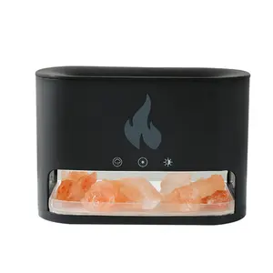 Christmas Home Decor 3D Decorative Mist Flame Diffuser Humidifier Led Light Color Hot Coal Sea Salt Fire Flame Humidifier