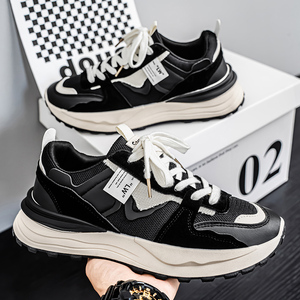 Mocassins LYKU pour hommes, dessus en maille respirante, semelle extérieure en caoutchouc durable, semelle souple confortable, design tendance, chaussures à lacets - Product Image 2