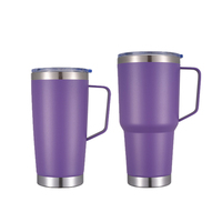 Mug de voyage isotherme personnalisé en acier inoxydable 20 oz à double paroi, écologique, avec couvercle coulissant, maintien au chaud 6-12 heures, pour voiture