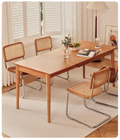 Table à manger extensible de style nordique DISHI, design rectangulaire simple, tables à manger en bois pour salle à manger, appartement, hôtel