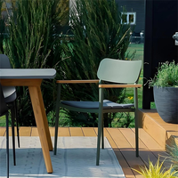 Ensemble table et chaises d'extérieur en alliage d'aluminium pour cour, balcon, terrasse, salon de thé, café, restaurant, mobilier d'extérieur commercial