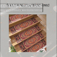 Tapis imprimé sur mesure en imitation cachemire, polyester, style bohème, à poils moyens, épais, adapté aux animaux domestiques, fabriqué à la machine, pour salon