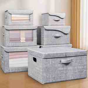 กล่องเก็บเสื้อผ้าแบบพับได้ 5 ชั้น ผ้าลินิน ดีไซน์ทันสมัย - Product Image 6