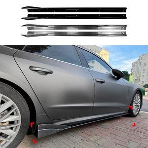 Jupes latérales en fibre de carbone texturée ABS pour Audi A7 S7 C8 2019+ - Kit carrosserie pour Audi avec transmission automatique - Product Image 1