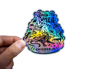Pegatinas holográficas personalizadas con un deslumbrante acabado prisma brillante para sellar paquetes de pequeñas empresas Atlantis - Product Image 1