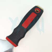 Yep Couteau à mastic multifonctionnel de type ciseau en acier inoxydable poli miroir avec manche en caoutchouc, qualité industrielle pour le bricolage