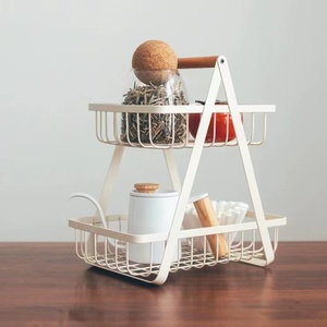 Estante de almacenamiento de Metal desmontable de 2 niveles, cesta de frutas, mango, cafetería, tienda, pan, soporte de exhibición de alimentos, cestas de almacenamiento de verduras de cocina - Product Image 5