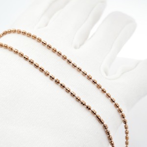 18K Solid Gold Diamond Cut Twin <b>Mirror</b> Ball <b>Chain</b> Necklace for Women Delicate Fine Jewelry Daily Wear Layered Party - Product Image 5