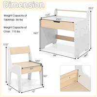 Vente chaude en bois multi-activités Table et chaise artisanales pour tout-petits ensemble pour salle de classe