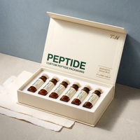 Boîte rigide en carton blanc magnétique personnalisée pour flacons de peptides, 6 flacons, avec insert en mousse et logo estampé à chaud en or