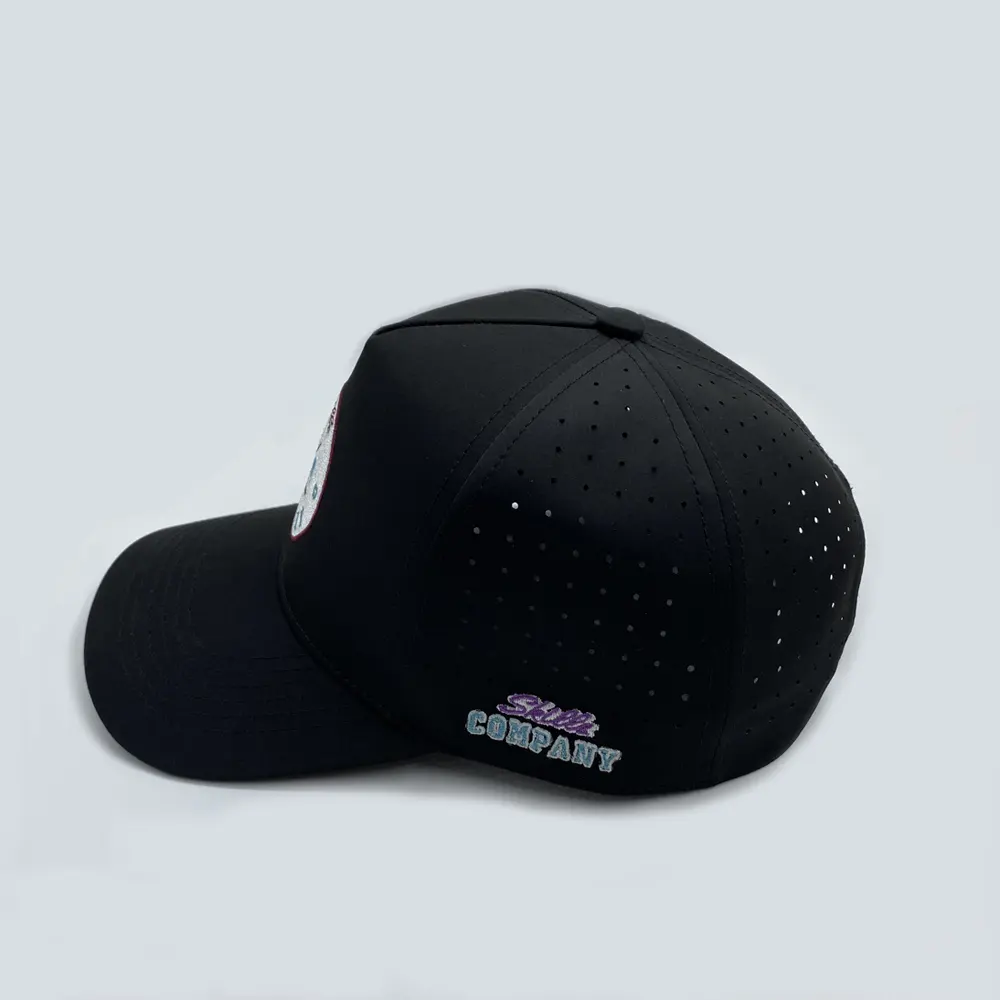 Custom Blank Black Laser Perforated Low Profile Water Proof K Frame Baseball Golf Hat Cap Men With Custom Logo