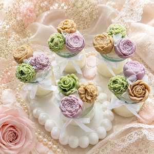 Vela Aromática de Cera de Soja con Ramo de Rosas de Lujo LF, Velas Florales Esculturales 3D en Frasco para Recuerdos de Boda, Etiqueta Privada, Venta al Por Mayor - Product Image 5