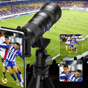 <span class=keywords><strong>APEXEL</strong></span> 20X-60X <span class=keywords><strong>Kit</strong></span> de zoom téléobjectif universel 45mm verre objectifs mobiles trépied pour l'observation extérieure des oiseaux animaux - Product Image 3